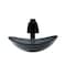 Novatto Clear Grey Slipper Glass Vessel Sink and Faucet Set in Matte Black NSFC-324G136MB - alternate 3